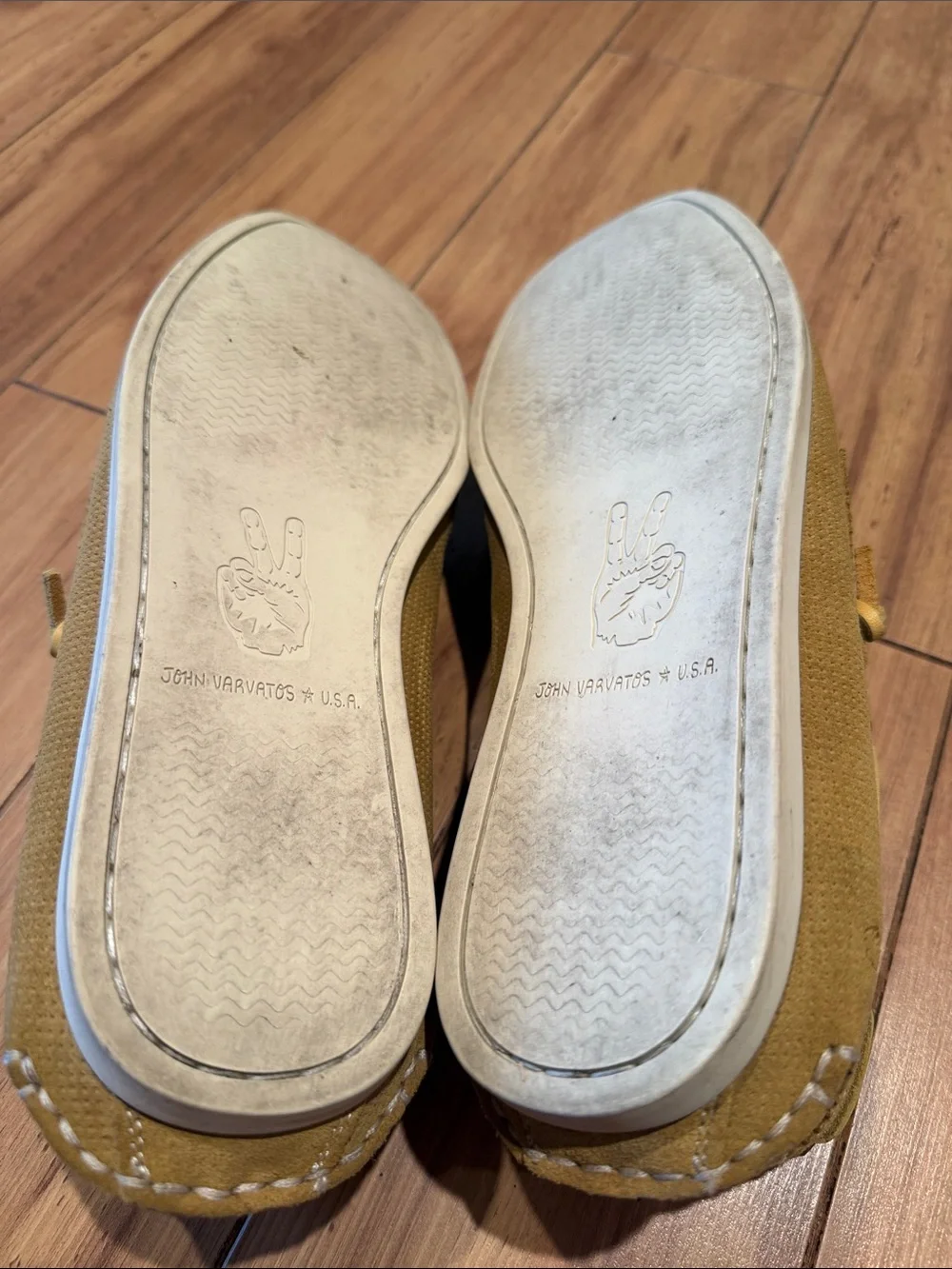 John Varvatos USA Suede Boat Shoes Men’s 9M Tan Leather Slip-On Loafers